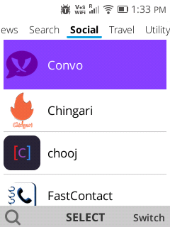 The Convo app listen on the Banana Hackers web store, under "Social". Due to it being first in alphabetical order, it appears on top of the list.