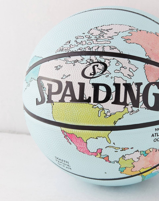 A Spalding basketball with a Mercator map projection pattern, the countries are of course distorted even though it's a sphere