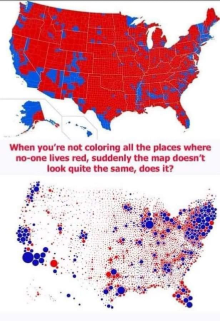 Image showing the differences between population density and political leaning density