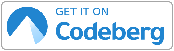 A web badge saying "Get it on Codeberg", styled in the default blue style