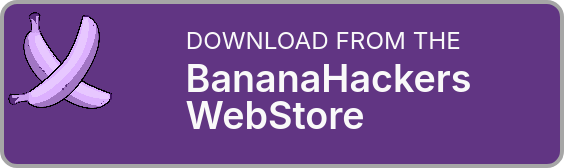 A customised badge saying "Download from the BananaHackers WebStore" and sporting a purple background. The bananas are purple too