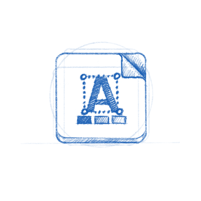 Typester app icon sketch. 