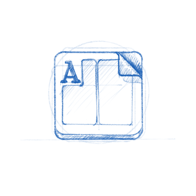 Typester app icon sketch. 