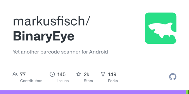 GitHub - markusfisch/BinaryEye: Yet another barcode scanner for Android