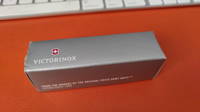 Silver Victorinox Swiss Army Knife box.