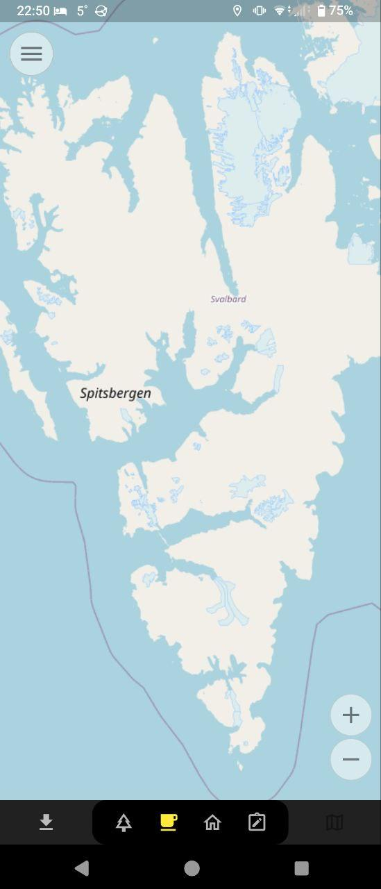 Zoomed out map of Spitsbergen (northern Norway) inside Every Door.