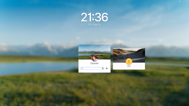 A screenshot of the Login & Lock Screen in elementary OS