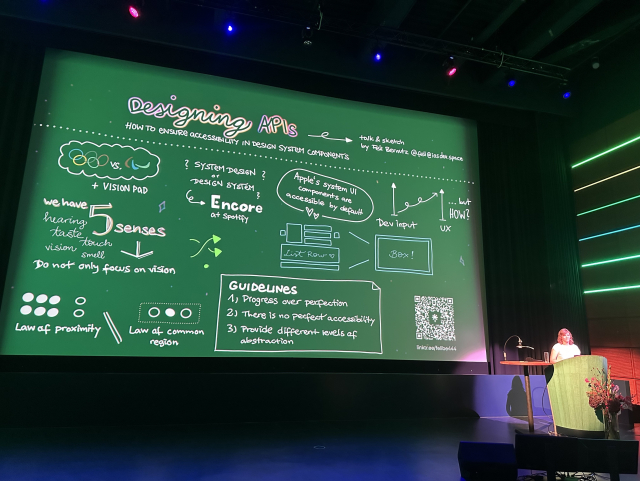 Nice scribble of the contents of the accessibility talk.