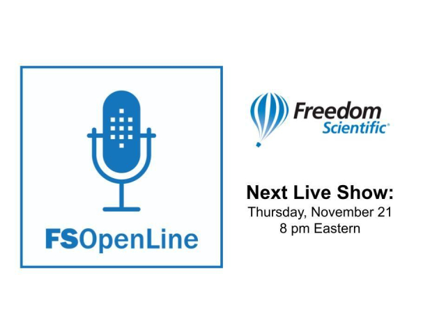 FSOpenLine, Next Live Show: Thursday, November 21 at 8 pm Eastern