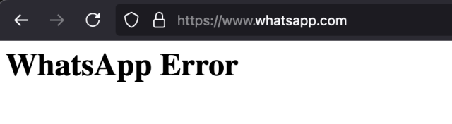 WhatsApp Error 