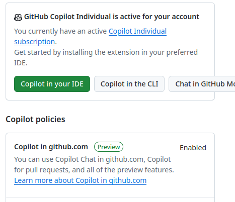 GitHub Copilot Individual is active for your account, but I can't disable it no matter how I try.