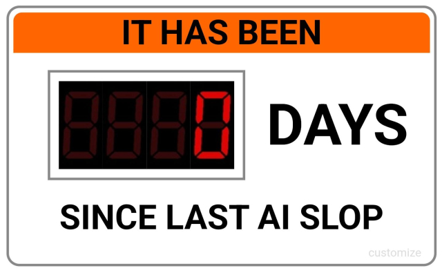 Days counter for last AI slop sent to curl