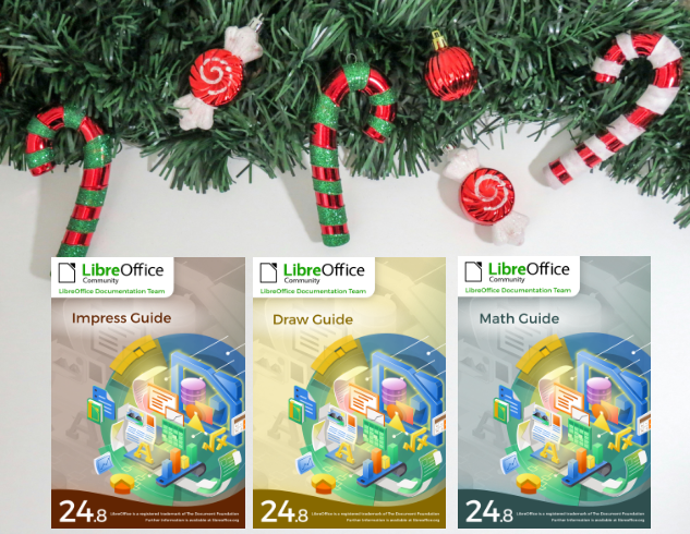 Guidebook covers with Christmas decorations around