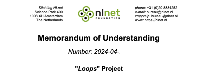 Memorandum of Understanding
Number: 2024-04-
"Loops" Project