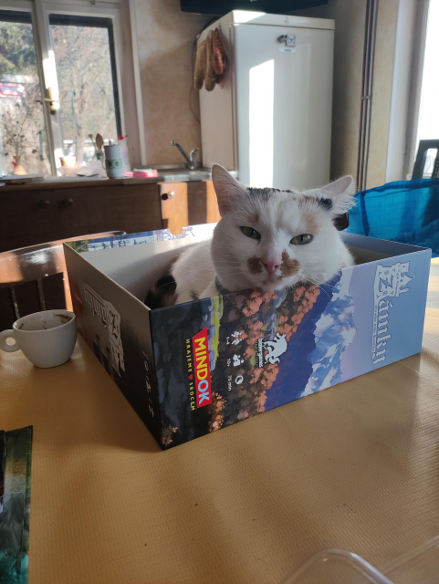 Me lying in the top box cover