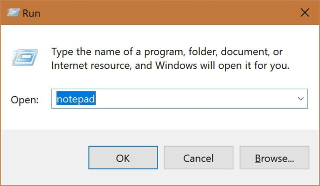 Steps 1 and 2: the Run dialog in Windows.