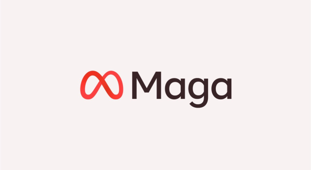 the Meta but it says “Maga” and the brand mark is red