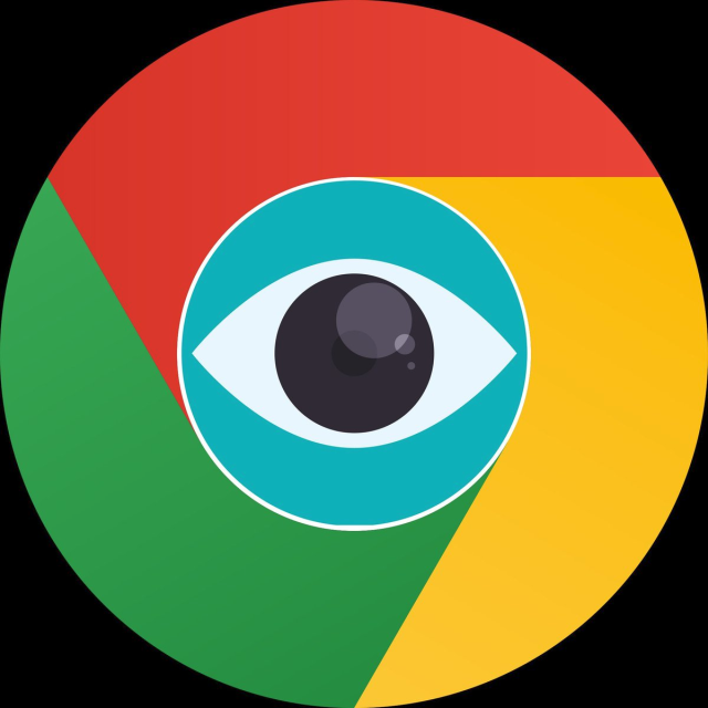 the chrome logo with an eye in the middle
