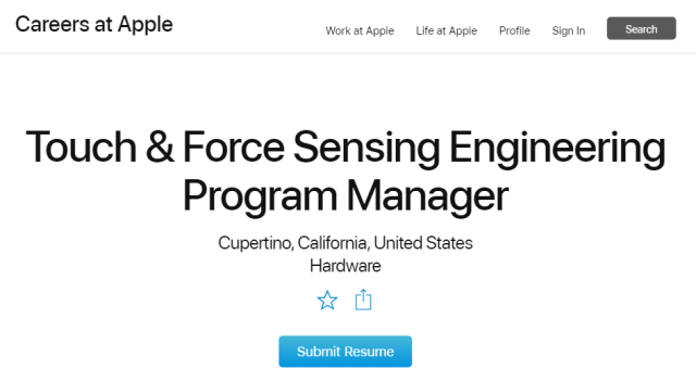 Careers at Apple
Touch & Force Sensing Engineering Program Manager