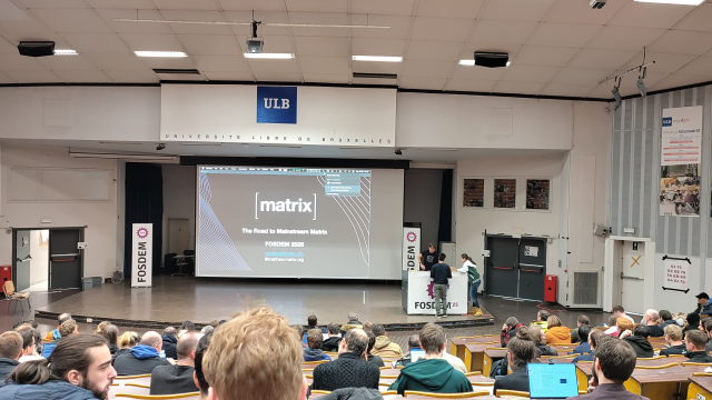 Janson stage, preparing the presentation.