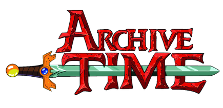The words "Archive Time" in the style of the "Adventure Time" logo. It's got a cool sword and everything.

Image from the Archive Team wiki at https://wiki.archiveteam.org/index.php/File:Archivetime.png