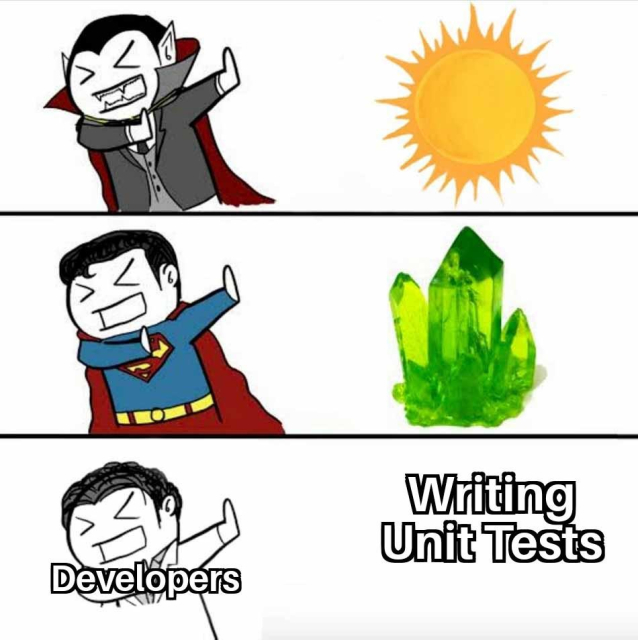 a vampire acting afraid of unit tests