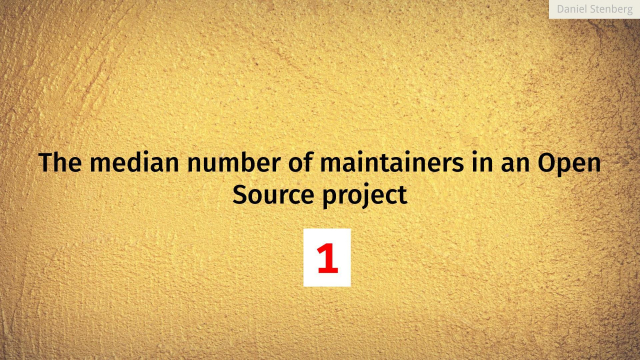 The median number of maintainers in an Open Source project: 1