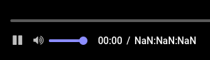 Screenshot of a video player's controls in a web browser.  The video has not started downloading, and the timeline shows "00:00 / NaN:NaN:NaN".