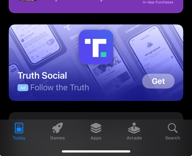 App Store thinks I need truth social