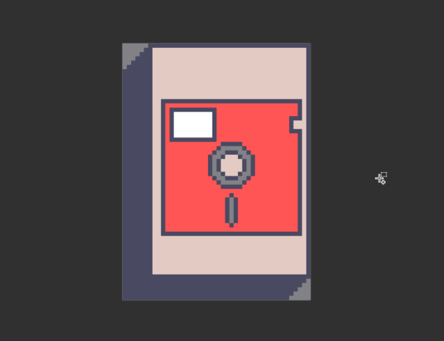 A single mahjong tile of a red 5.25" floppy disk 