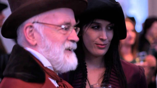 Sir Terry Pratchett and his daughter, Rhianna, at the launch of Dodger. 