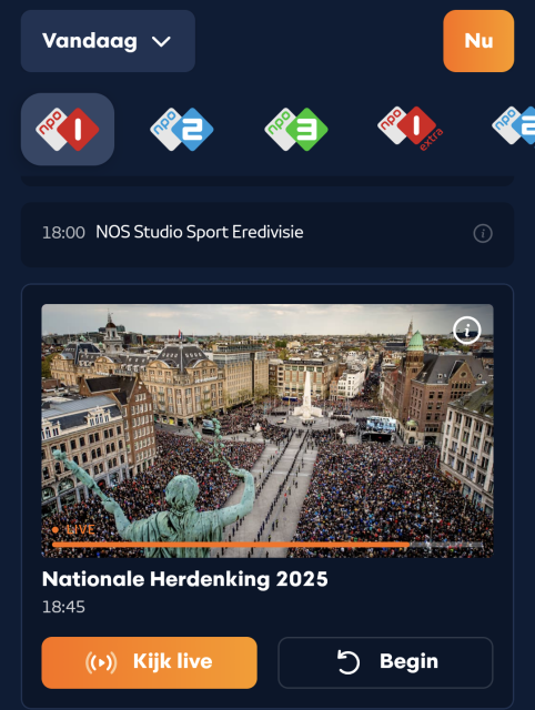 NPO1 broadcasting nationale dodenherdenking 2025