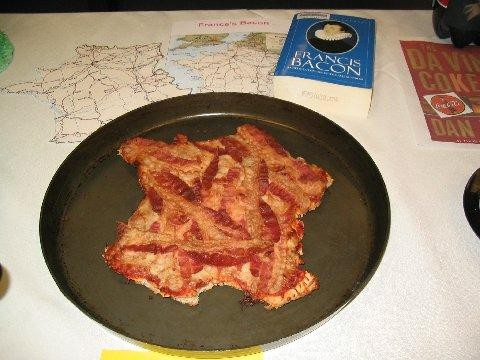 Bacon arranged in the shape of France.