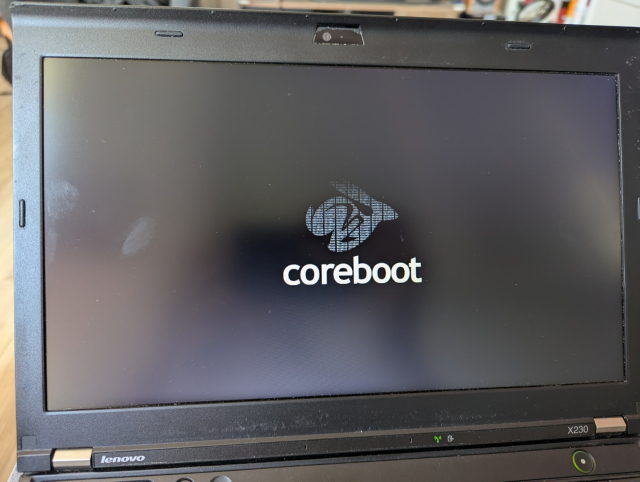 Coreboot splash imagine on Thinkpad x230