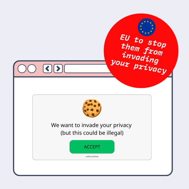 A  joke info-graphic asking for cookies, while mentioning that this could be illegal.