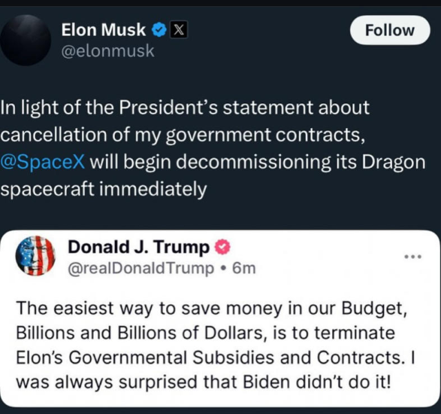 Elon and Trump fighting. The specifics don't matter. Just chant FIGHT FIGHT FIGHT with us all