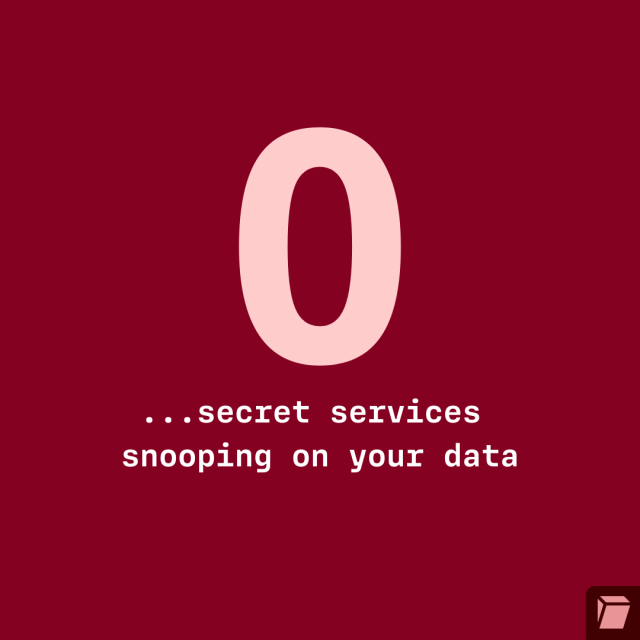 
✅ 0 secret services snooping on your data