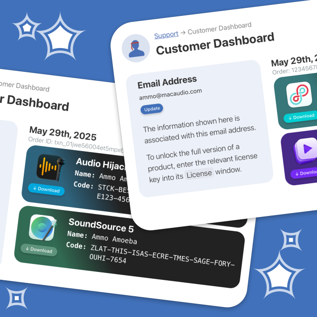 Screenshots of the Customer Dashboard