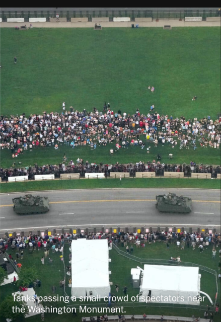 Tiny crowd for man with tiny hands