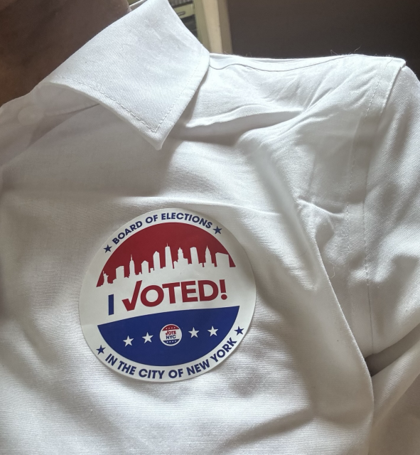 My “I voted” sticker. 