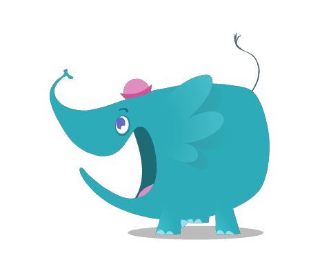 Animated PNG of a cartoon elephant 