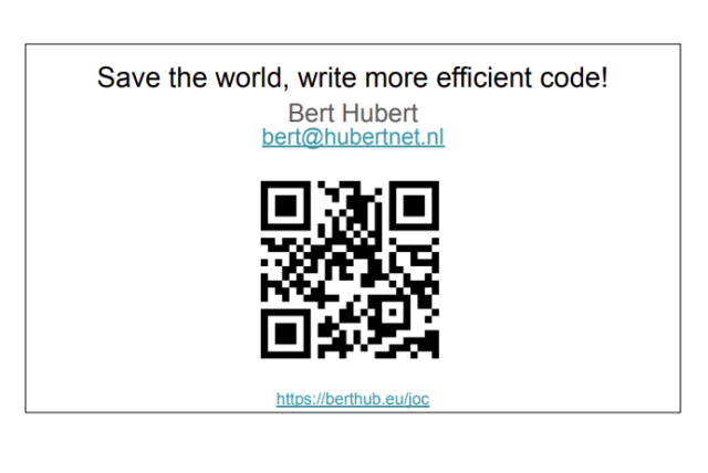 "Save the world, write more efficient code!" 