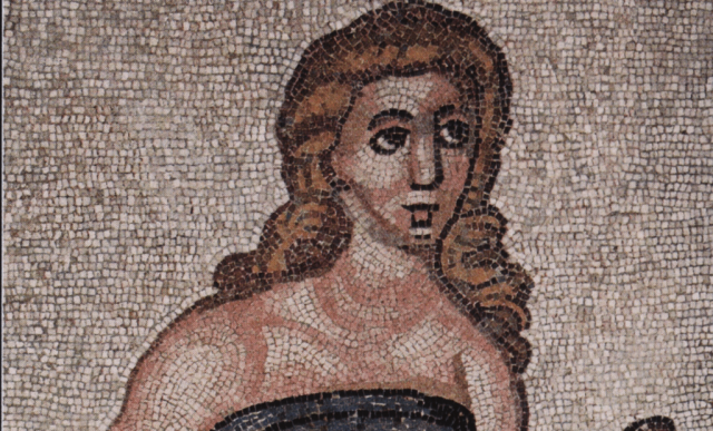 A forth century tile mosaic of someone actually enjoy running.