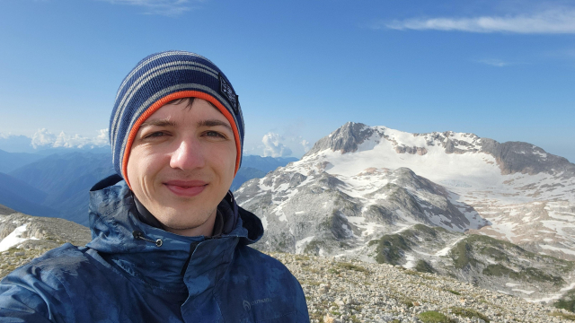 Selfie from Mt Pshekho-Su with Mt Fisht behind me 