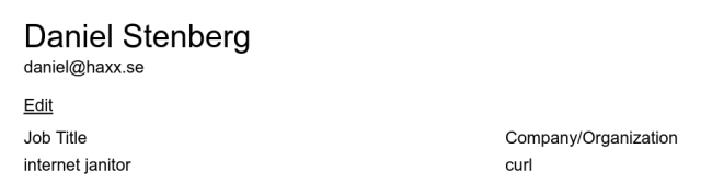 Daniel Stenberg
Job Title
internet janitor