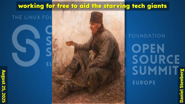 title: "AI slop attacks on the curl project".

The painting "the beggar" shows a beggar, an old man, holding out his hand.