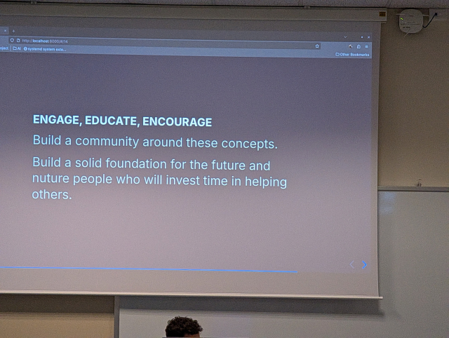 ENGAGE, EDUCATE, ENCOURAGE
Build a community around these concepts. 
Build a solid foundation for the future and nurture people who will invest time in helping others.