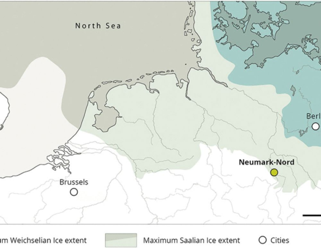 Map of where the site was found vs local ice sheets (northern Germany, Neumark-Nord).