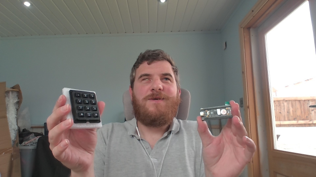 I'm sat at my laptop, wearing wired earbuds, holding a Matrix keypad in one hand, and an ESP32 microcontroller chip in the other. I badly need a shave and am still wearing the t-shirt I woke up in at 3:20 this morning, but I have the first of my components and am stupidly excited about them.
