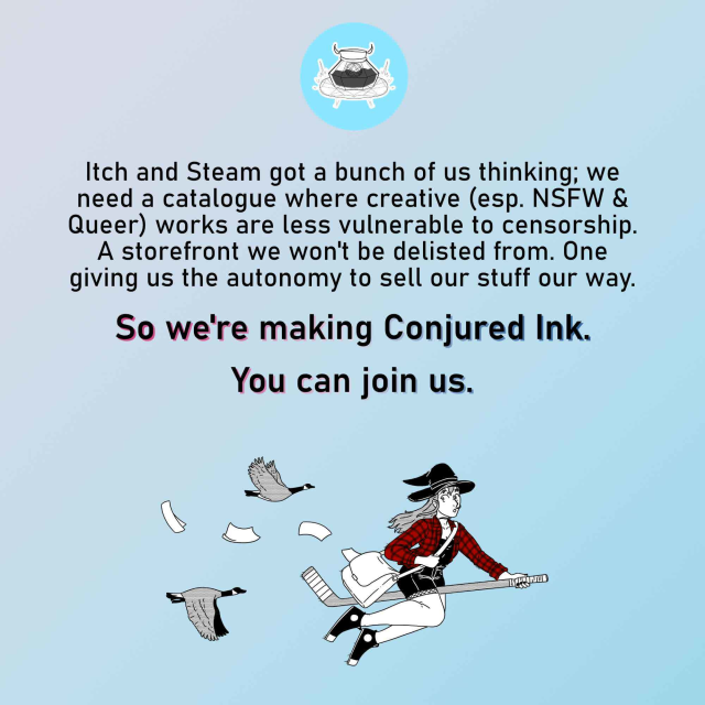 the same text as in the post is on this graphic, followed by a cartoon of a canadian witch girl flying on a hockeystick broom
